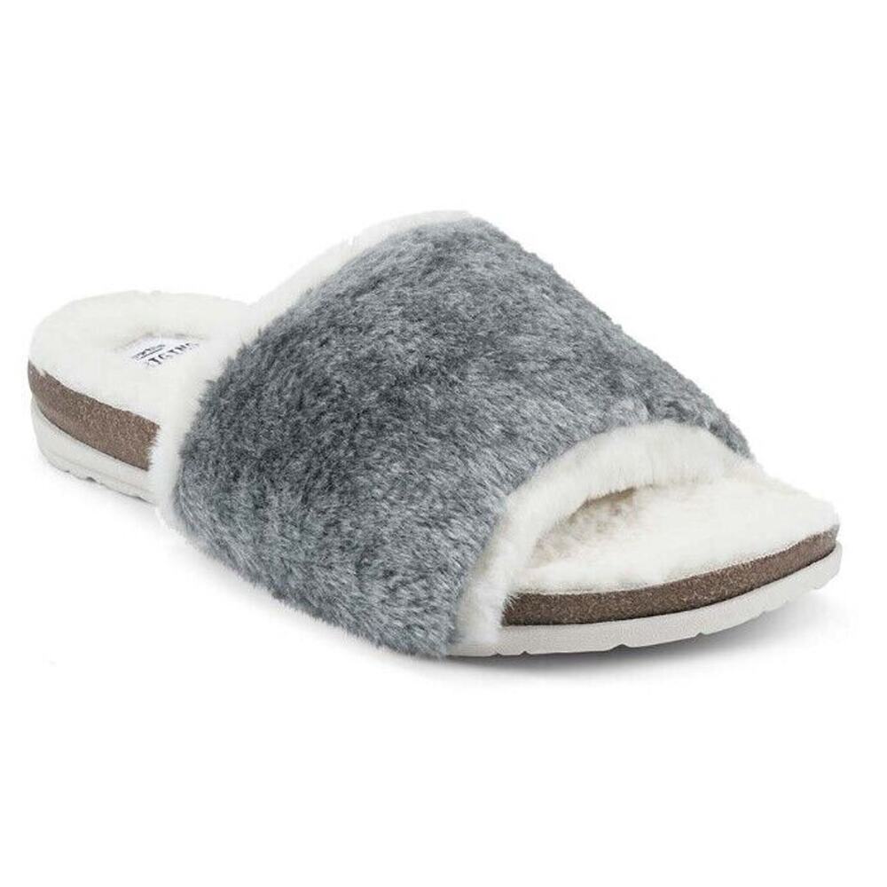 Earth‎ Origins OLLI Women's Frost Grey Faux Fur Slide SIZE 7